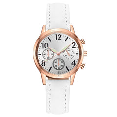 Women Watches Fashion Brand Stainless Steel Dial Solid Color Leather Strap Clock Ladies Quartz Wristwatch Gift Reloj Mujer *M