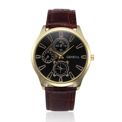 New Geneva Fashion Men's Watch Masculino Relogios PU Leather Retro Quartz Casual Male Clock Erkek Kol Saati