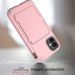 3 In 1 Credit Card Holder Phone Case For iPhone 11 11 Pro Max 6 6S 7 8 Plus XR XS Max X XS With Makeup Mirror Stand Holder Cover