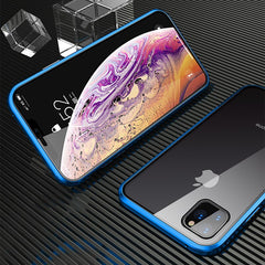 Magnetic Adsorption Metal Case For iPhone 11 Pro XR X XS Max 6 7 8 Plus Double Sided Tempered Glass Full Protective Phone Cover