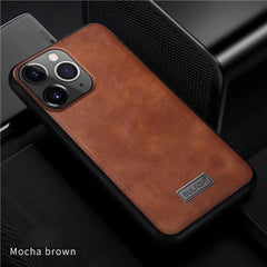 Real Leather Phone Case For iPhone 11 Pro Max XR X XS Max 7 8 6 6S Plus Luxury Full Body Anti shock Solid Color Cover Conque