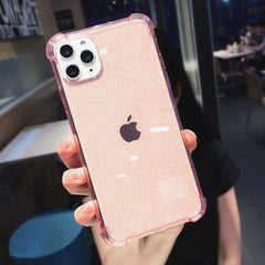 Glitter Powder Shining Anti-knock Phone Case For iPhone 11 11Pro Max X XR XS Max 8 7 6 6S Plus Transparent Soft TPU Back Cover