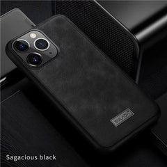 Real Leather Phone Case For iPhone 11 Pro Max XR X XS Max 7 8 6 6S Plus Luxury Full Body Anti shock Solid Color Cover Conque