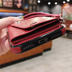 Fsshion Leather Phone Case For iphone X XR XS Max 6 6s 7 8 Plus Wallet Card Holder Cover Protection Phone Bag Cases With lanyard
