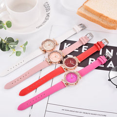 Hot Women Watches Fashion Dial Ladies Watch Quartz Wristwatch Pink Leather Gift Female Clock Zegarki Damskie NEW Free Shipping@5