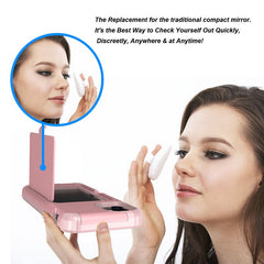 3 In 1 Credit Card Holder Phone Case For iPhone 11 11 Pro Max 6 6S 7 8 Plus XR XS Max X XS With Makeup Mirror Stand Holder Cover