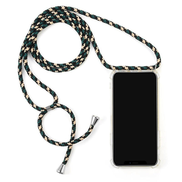 Transparent Soft TPU Cell Phone Case With Lanyard Necklace Shoulder Neck Strap Rope Cord for iphone 11 6 7 8 plus x xs xr xs max