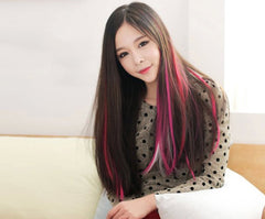 New Fashion 55cm Long Wig Piece Hair Tinsel Sparkle Glitter Highlight False Hair Strand Party Makeup Hair Extensions Accessories