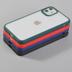Transparent 2 in 1 Bumper Shockproof Phone Case For iPhone 11 Pro XR XS Max X 7 8 Plus Clear Acrylic Back Cover For iPhone 7 8