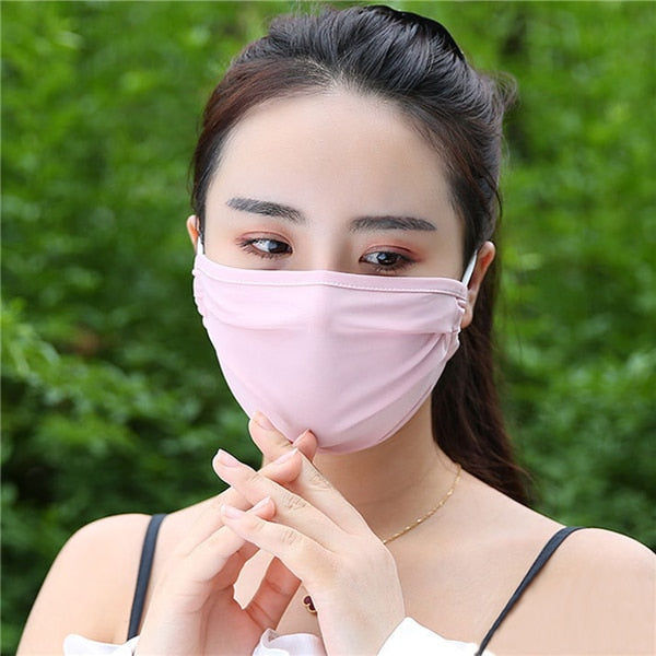 Fashion Cute Earloop Summer Face Mask Ice Silk Cotton Recycling Sunscreen Dustproof Haze Proof Mouth Mask