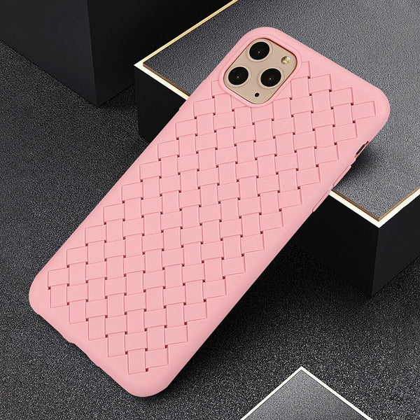 Breathable Mesh Case For iPhone 11 Pro Max XS 7 8 Plus X XR Leather TPU Weaving Grid Back Cover For iPhone11 Silicone Funda Shel