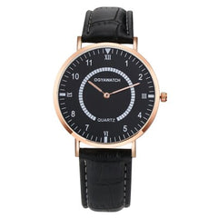 Men's Watch Top Brand Luxury Ultra-thin Watch Fashion Sports Men Watches Leather Clock Erkek Kol Saati Relogio Masculino (Black)