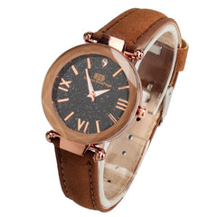 Luxury Women's Watches Starry Sky Dial Ladies Fashion Quartz Wristwatch Soild Color Strap Clock Casual Dress Reloj Mujer 2019@50