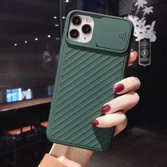 Camera protection Phone Case For iPhone 11 Pro Max XR X XS Max 7 8 6 6s Plus slide Soft Silicone Texture Shockproof Matte Cover