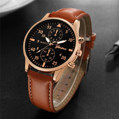 Men's Watch New Fashion Sports Time Leather Strap Military Watches Chronograph Quartz Clock Relogio Masculino