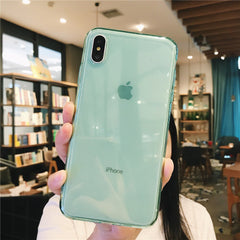 TIKITAKA For iPhone 7 Phone Case Clear Solid Candy Color For iPhone 11Pro XS Max 6 6s 7 8 Plus X XR Soft TPU Silicone Back Cover