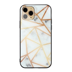 Glass  Case For iPhone 11 X XS MAX XR 6 6S 7 8 Plus Phone Cases Tempered Glass Geometric Marble Pattern Cover For iPhone XS Max
