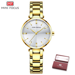 MINIFOUCS Women Watches Gold Rosegold Stainless Steel Quartz Watch Women Lady Watch For Woman Luxury Brand Fashion Wristwatches