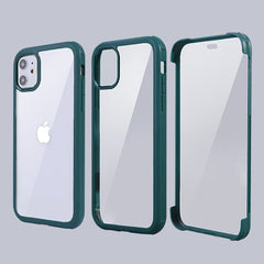 Fashion Shockproof Bumper Transparent TPU Phone Case For iPhone 11Pro Max X XR XS Max Double-sided tempered glass Cases PC Cover