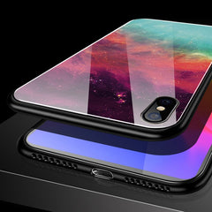 Phone Case on For iPhone 6 6S Plus 7 8 Plus Coque Tempered Glass Soft Silicone Shockproof Cover Case For iPhone X XR XS MAX