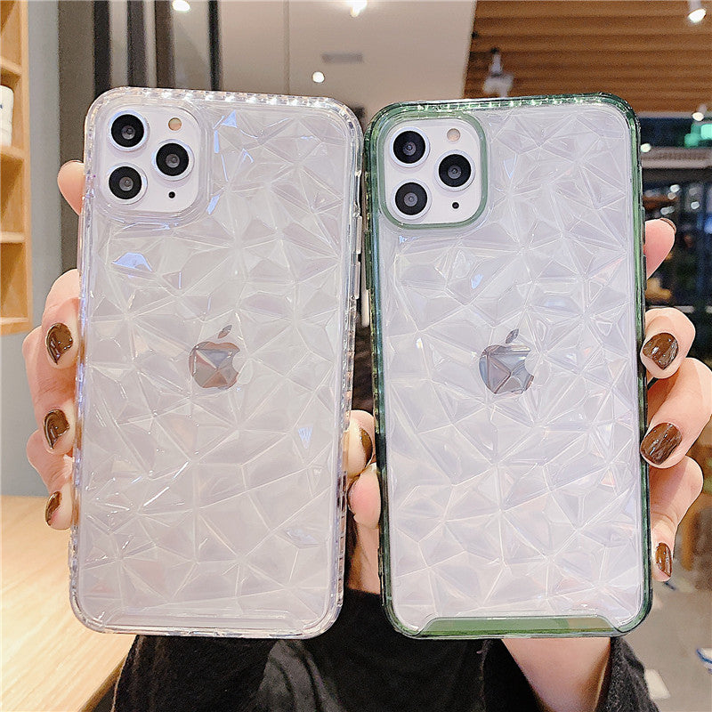 Diamond Pattern Transparent Phone Cases For iPhone 11 11 Pro Max XR XS Max X 7 8 Plus Bumper Shockproof Soft Silicone Back Cover