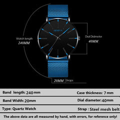 Ultra-thin Men's Watch Fashion Watches Simple Business Stainless Steel Men Quartz Watches Male Clock relogio masculino