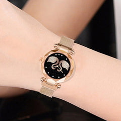 Unique Women Watches Swan Rhinestone Dial Ladies Quartz Wristwatch Mesh Belt Strap Clock Fashion Gift Dress Relogio Feminino@50