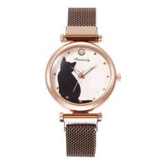 2020 Women Watches Simple A Watch Magnet Buckle Cute Cat Ladies Analog Quartz Wristwatches Magnet Buckle Gift NEW Montre Femme*M