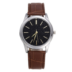 New Fashion Men's Watch Quartz Watches Luxury Men Watches Leather Strap Starry Dial Clock Relogio Masculino Reloj Hombre