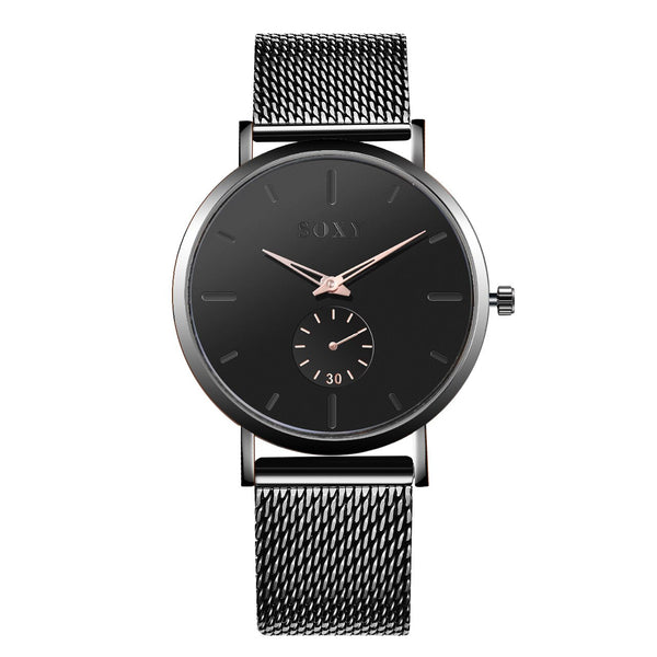 Men Watches Luxury Mesh Belt Stainless Steel Watch Masculino Relogio Quartz Relojes Hours Small dial function watch Erk saat