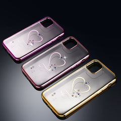 Fashion Love Heart Diamond Phone Case For iPhone 11 Pro X XR XS MAX 7 8 6 6s Plus Plating Transparent Soft Silicone Back Cover