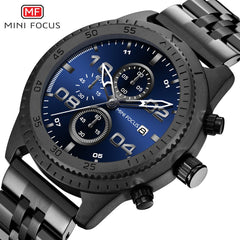 MINI FOCUS Wrist Watch Men Sports Watches Mens 2019 Stainless Steel Quartz Watch Military Top Brand Luxury Chronograph Calendar