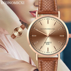 Cassic Style Women Watches High Quality Leather Strap  Dial Ladies Quartz Wristwatch Scale Dial Clock Gift Relojes Para Mujer@50