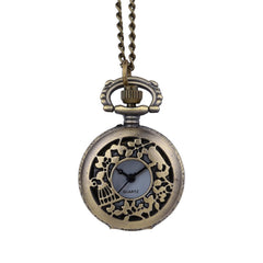 Vintage Charm Black Unisex Fashion Roman Number Quartz Steampunk Pocket Watch Women Man Necklace Pendant with Chain Gifts @50