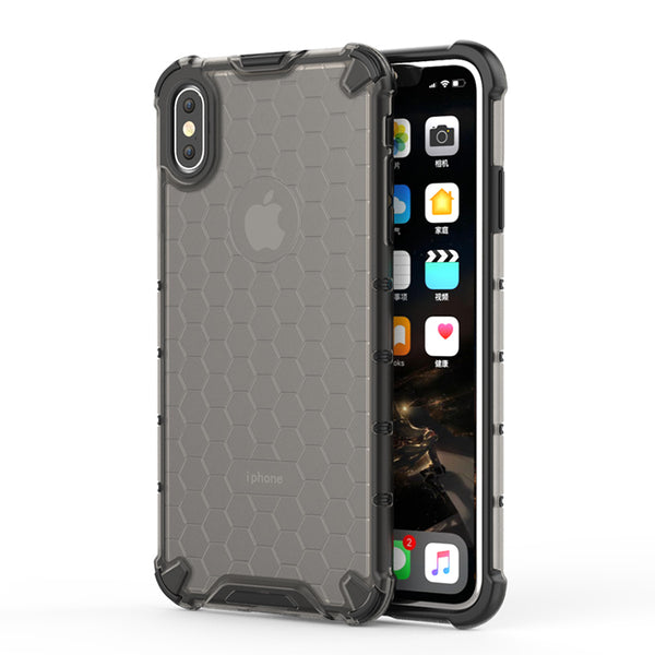 Honeycomb Rugged Hybrid Armor Case For iPhone XR XS Max 8 7 6s 6 Plus PC+TPU Shockproof Transparent Heat dissipation Back Cover