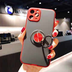 Matte Transparent Phone Case For iPhone 11 X XR XS Max 8 7 6 6S Plus Soft Silicone Car magnetic ring bracket phone Back Cover