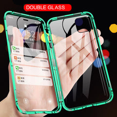 Magnetic Adsorption Metal Case For iPhone 11 Pro XR X XS Max 6 7 8 Plus Double Sided Tempered Glass Full Protective Phone Cover
