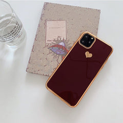 Electroplated love heart Phone Case For iPhone 11 11Pro Max XR XS X XS Max 7 8 6 6S Plus Shockproof Protective Back Cover Conque