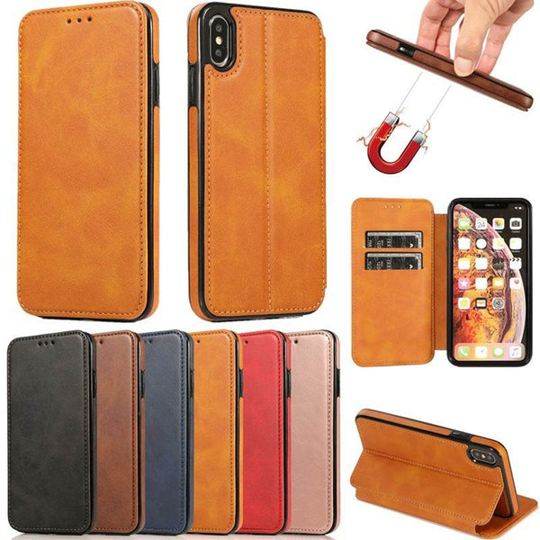 Magnetic Wallet Flip PU Leather Phone Case For Iphone XS Max XR XS 8 7 6 6S Plus Holder Card Slot Shockproof Full Fitted Cover