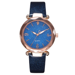 Fashion Starry Sky Watches For Women Crystal Analog Quartz Wristwatches Ladies Sports Clock Dial Leather Strap Zegarki Damskie*X