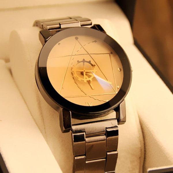 Top Men's Watch Black Fashion Stainless Steel Band Watch Business Wristwatch relogio masculino erkek kol saat cheap watches