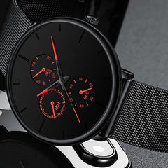Mens Watches Male Luminous Quartz Watch Casual Slim Mesh Steel Waterproof Sport Watch 2020 Gift Relogio Masculino kol saati