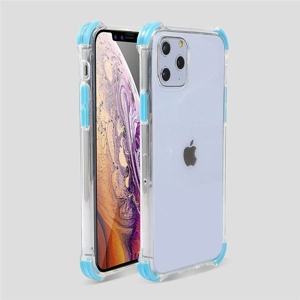 Shockproof Transparent Phone Cases For iPhone 11 11 Pro Max XR XS Max X 8 7 6 6S Plus Bumper Soft Silicone Anti-fall Back Cover