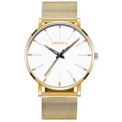 Men Watch Mesh Band Stainless Steel Analog Quartz Wristwatch Simple Unisex Business Profile Silver Gift MinimalismReloj Hombre@5