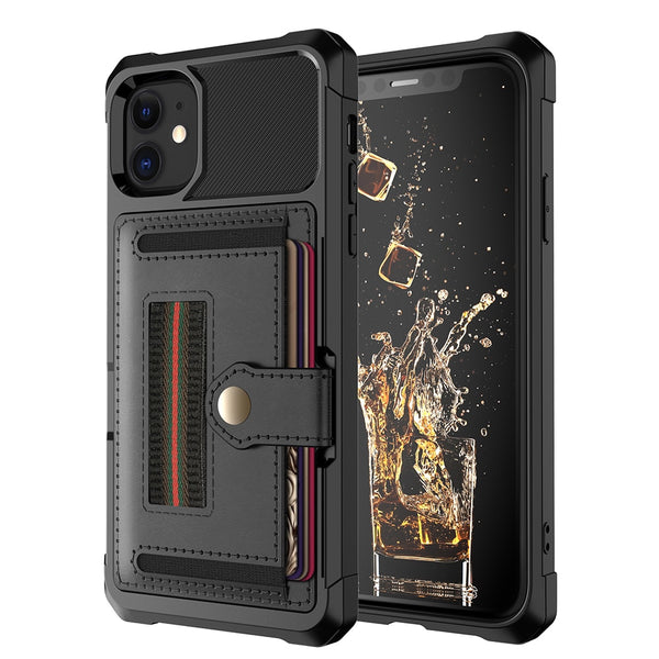 Luxury Card magnetic holder Phone Case For iPhone 11 Pro Max XR XS Max X 7 8 Plus Wallet Leather Soft TPU Protection Cover Shell