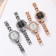 Women Watches Diamond Bracelet Set Watches Ladies Casual Alloy Rose Gold Band Quartz Wristwatch Female Clock 2020 Zegarek Damski