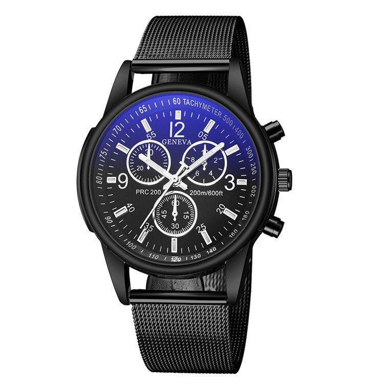 New Hours Geneva Men Watch UltraThin Stainless Steel Clock Male Blue Glass Sport Watch Men Wrist Watch relogio masculino relojes