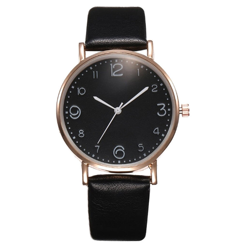 Fashion Women's Luxury Unique Leather Band Analog Quartz WristWatch Golden Ladies Watch Women Top Style Dress Clock Reloj Mujer*