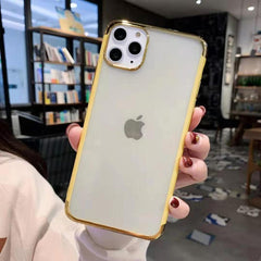 Electroplated Transparent Phone Case For iPhone 11 Pro Max XR XS Max X 7 8 Plus Ultra-thin Soft Silicone Matte Clear Back Cover