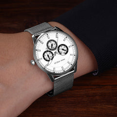 MINI FOCUS Wrist Watch Men Top Brand Luxury Famous Male Clock Mens Watches Quartz Calendar Stainless Steel Mesh Strap Relogio